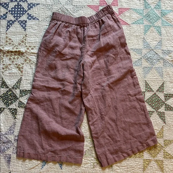 Sigrid Olsen Mauve Wide-Leg Linen-Blend Capris - Picture 3 of 6